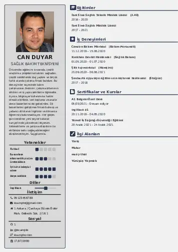 Hasta Bakıcı Cv Örnekleri cv indir